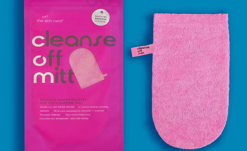 Introducing The Li-Mitt-Ed Edition Pink Cleanse Off Mitt
